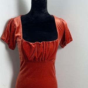 Velvet short sleeve dress